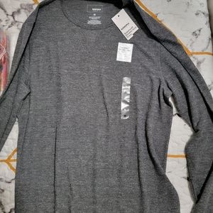 Grey long sleeve double knit supersoft crew